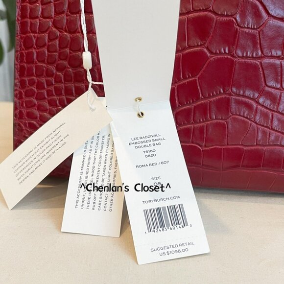 🔥NeW! $1098 Tory Burch LEE RADZIWILL SMALL DOUBLE BAG - Picture 15 of 17
